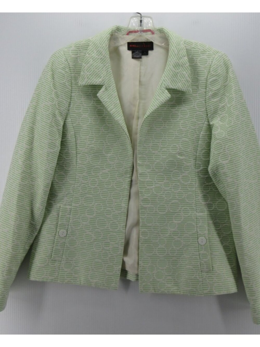 Nina McLemore Blazer 10 Open Jacquard Jacket Coat Silk Lined USA *